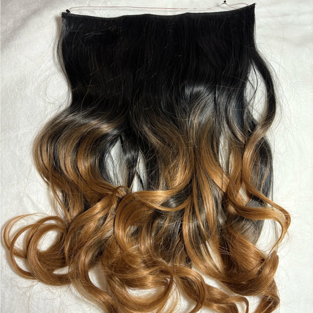 Black and Gold Ombre Synthetic Hair Extensions